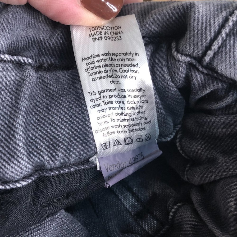 PACSUN Womens Faded Black Paper Bag Waist Mom Jean 23 - Picture 9 of 11